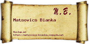 Matsovics Bianka névjegykártya