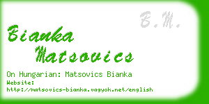 bianka matsovics business card